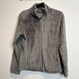 Natural Reflections Cozy Grey Fleece Diamond Quilted SZ M Super Soft